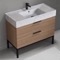 Modern Bathroom Vanity, Walnut, 40